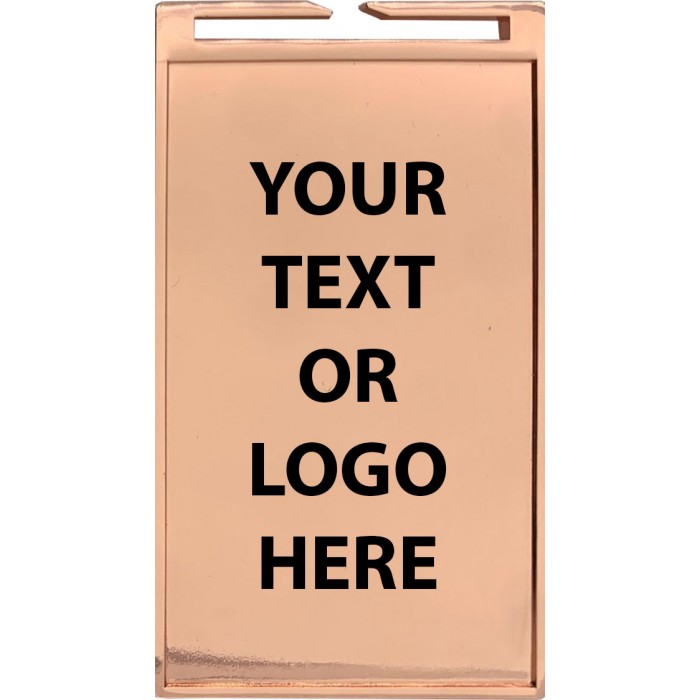 90MM RECTANGLE CUSTOM MEDAL (4MM THICK) GOLD, SILVER OR BRONZE